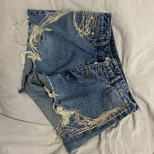 Blue B denim shorts